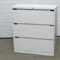 White 3 Drawer Lateral File Cabinet, Locking